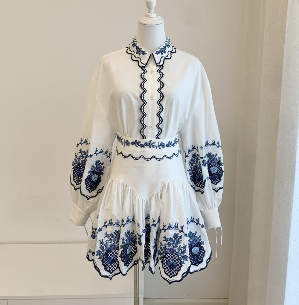 Agua By Agua Bendita Abadía appliquéd embroidered linen shirt - Picture 13 of 15